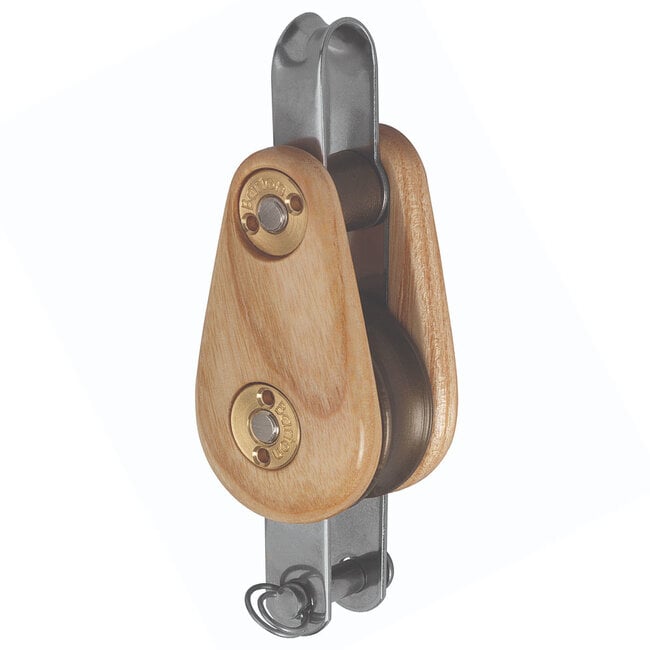 Barton Classic Wooden Victory Single Fixed Eye & Becket Block