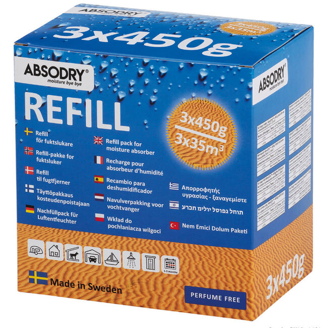 Absodry Fresh Scent Refills 3 x 450g