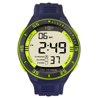 Limit Limit Digital Sports Watch Navy/Lime