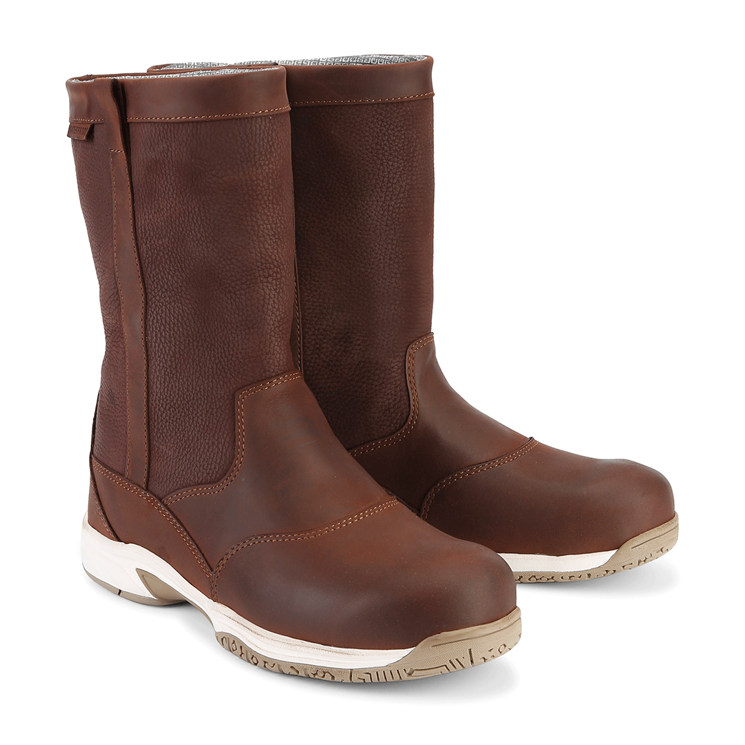 Maindeck Waterproof Short Leather Sailing Boots Brown Pirates Cave