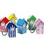 Wooden Beach Hut Keyring 4cm