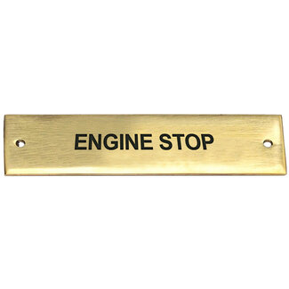 Pirates Cave Value Engine Stop Label (Brass)