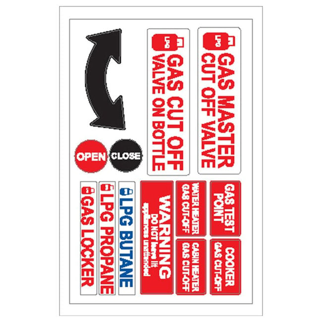 Gas Master Shut-Off Label Sticker