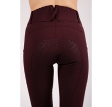 r2061-23 Rebel Rijbroek Highwaist Full Grip Plum Bordeaux