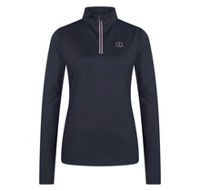 IR DamesTech top lange mouwen Abby Navy Roseglitter