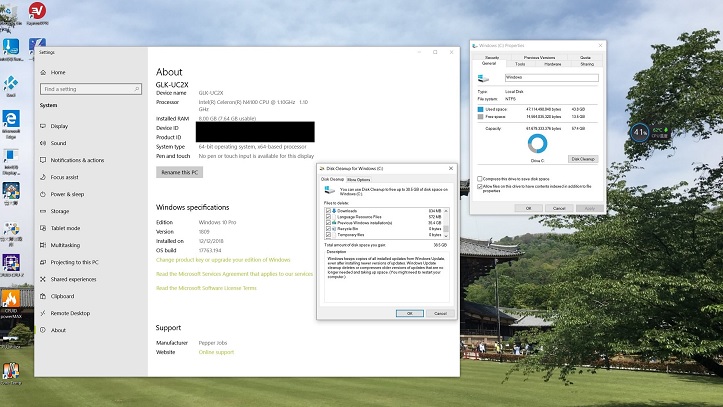 Disk clean Windows 10