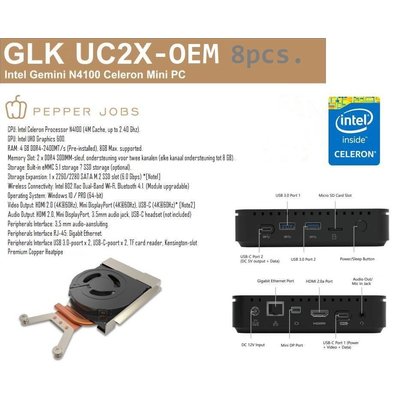 Pepper Jobs 8 stuks GLK-UC2X mini pc - OEM ( geen OS)