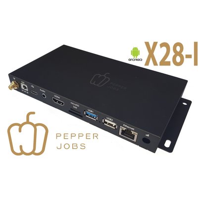Pepper Jobs X28-i Rockchip RK3328 digital signage player, digital internet kiosk Android mini pc
