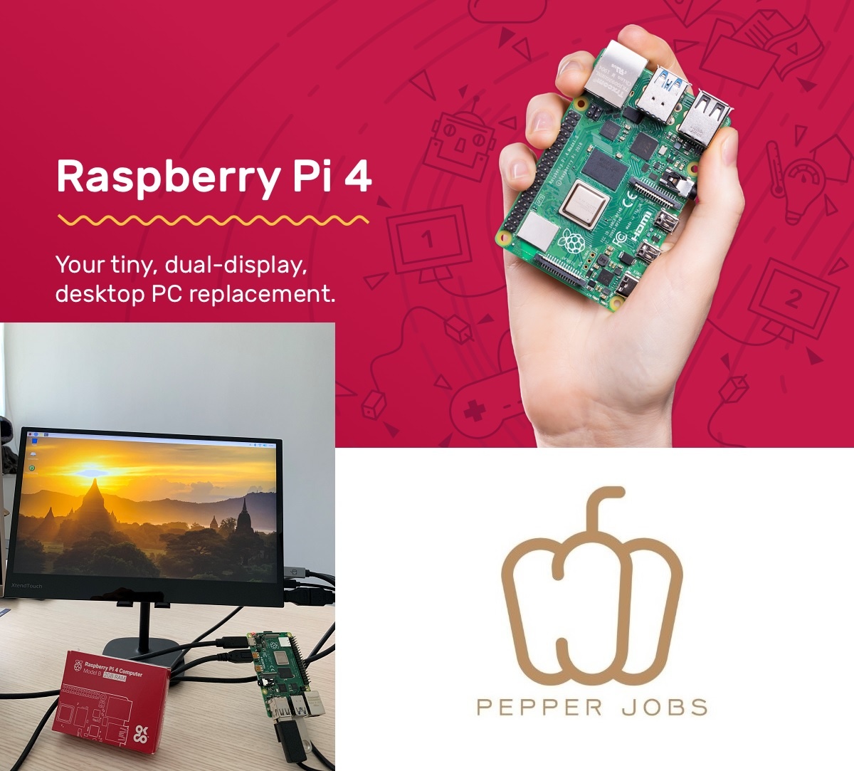 Raspberry Pi 4 werkt op de Pepper Jobs XTendTouch modellen