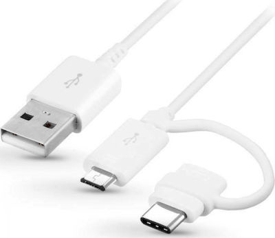 Samsung Originele Samsung Data combo kabel (Type C & Micro USB) 1.2m wit