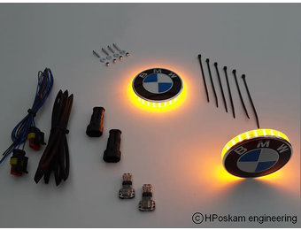 HPoskam BMW LED emblem indicator lights 74 mm (set)