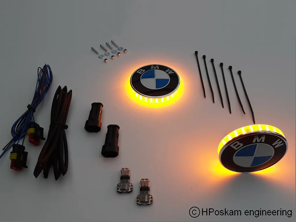 HPoskam BMW LED emblem indicator lights 70 mm (set)