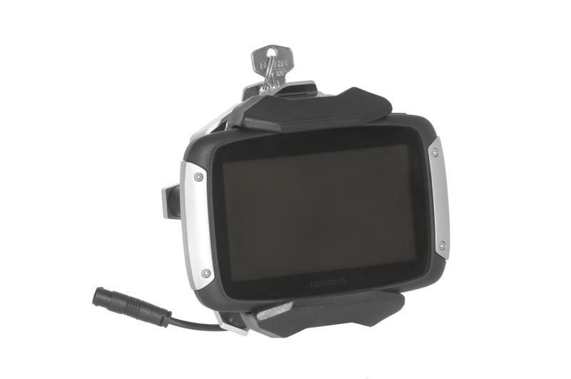Touratech Handlebar mount motorbike for TomTom Rider 40/400/410/450/550, lockable, black anodised