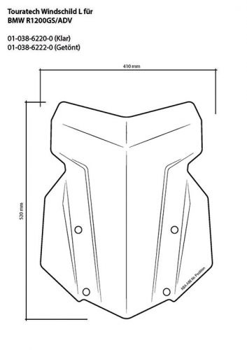 Touratech windscherm groot - BMW R1250GS / BMW R1250GSA / BMW R1200GS / BMW R1200GSA