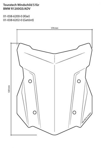 Touratech windscherm klein - BMW R1250GS / BMW R1250GSA / BMW R1200GS / BMW R1200GSA