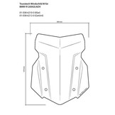 Touratech windscreen medium- BMW R1250GS/ R1250GS Adventure/ R1200GS (LC)/ R1200GS Adventure (LC)