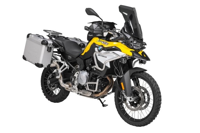 Touratech Zega Evo Aluminium koffersysteem BMW F850GS/ F850GS Adventure/ F750GS ZEGA Evo aluminium koffersysteem, "And-S" 31/38 liter met RVS bagagedrager - BMW F850GS/ F850GS Adventure/ F750GS