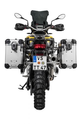 Touratech Zega Evo Aluminium koffersysteem BMW F850GS/ F850GS Adventure/ F750GS ZEGA Evo aluminium koffersysteem, "And-S" 31/38 liter met RVS bagagedrager - BMW F850GS/ F850GS Adventure/ F750GS