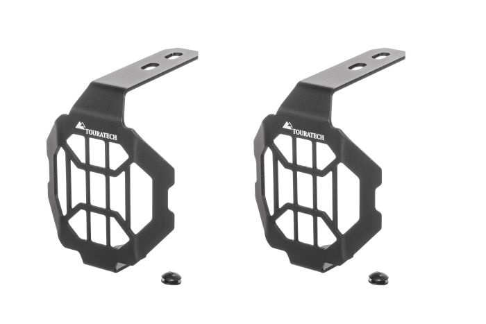 Touratech koplampbeschermer voor originele BMW LED "Nano" verstralers, set, zwart (08/2017-) *ALLEEN OFFROAD GEBRUIK*