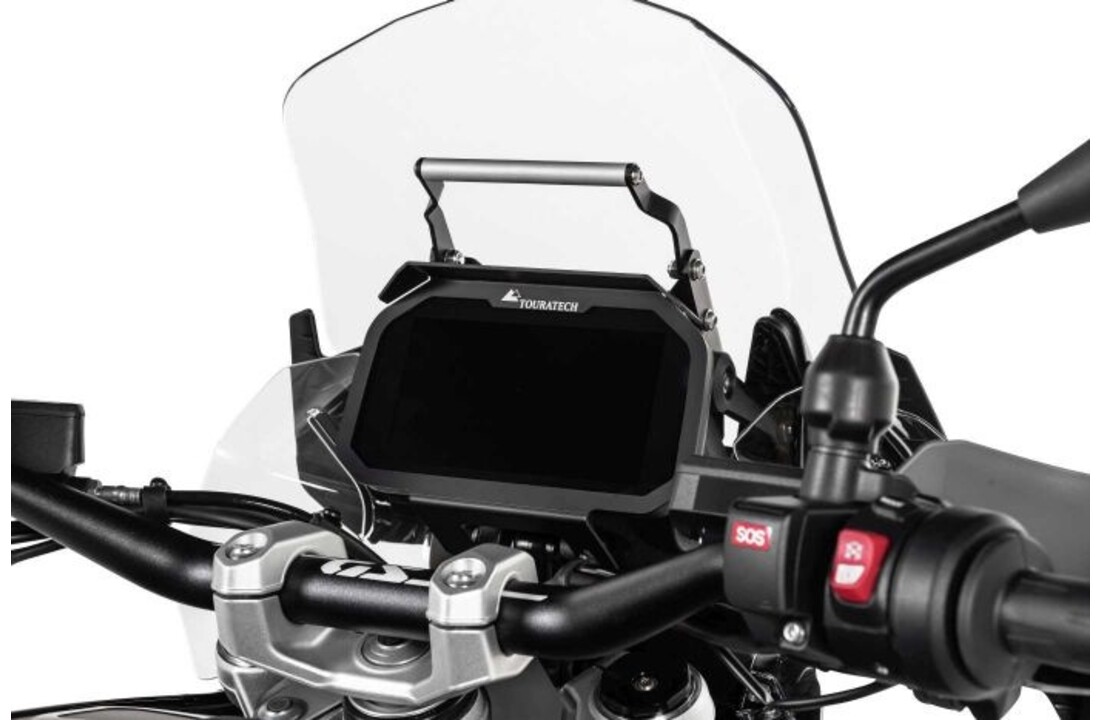Touratech Verstevigingsstang voor originele BMW motorvalbeugel voor BMW R1300GS GPS-stuurbeugel boven het instrumentenpaneel, in hoogte verstelbaar voor BMW R1300GS