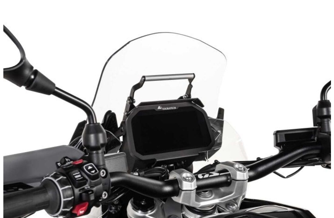 Touratech Verstevigingsstang voor originele BMW motorvalbeugel voor BMW R1300GS GPS-stuurbeugel boven het instrumentenpaneel, in hoogte verstelbaar voor BMW R1300GS