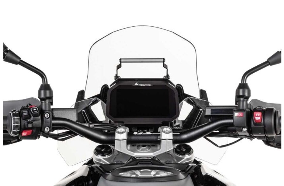 Touratech Verstevigingsstang voor originele BMW motorvalbeugel voor BMW R1300GS GPS-stuurbeugel boven het instrumentenpaneel, in hoogte verstelbaar voor BMW R1300GS