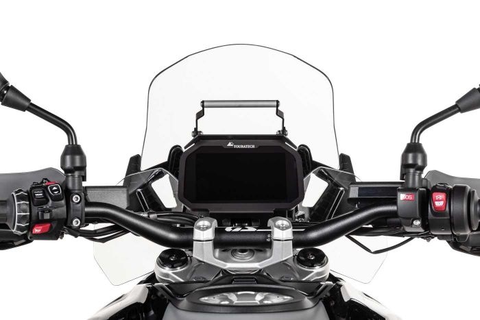 Touratech Verstevigingsstang voor originele BMW motorvalbeugel voor BMW R1300GS GPS-stuurbeugel boven het instrumentenpaneel, in hoogte verstelbaar voor BMW R1300GS