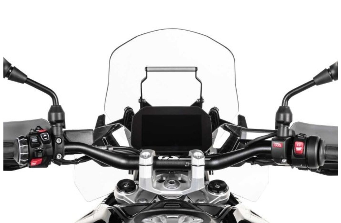Touratech Verstevigingsstang voor originele BMW motorvalbeugel voor BMW R1300GS GPS-stuurbeugel boven het instrumentenpaneel, in hoogte verstelbaar voor BMW R1300GS