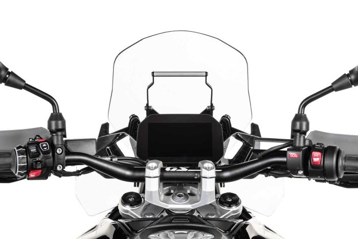 Touratech GPS handlebar bracket above the instruments, height-adjustable for BMW R1300GS