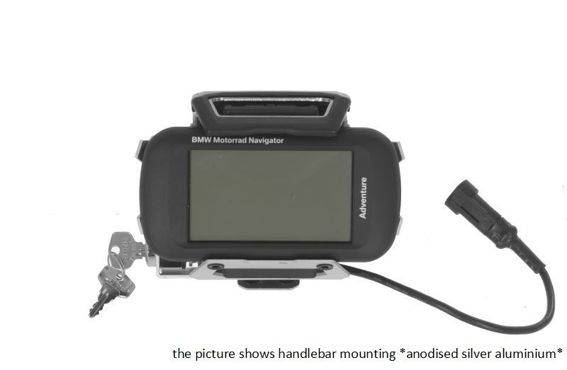 Touratech Garmin Montana/ BMW Navigator Adventure handlebar mounting *lockable* *anodised black aluminium*