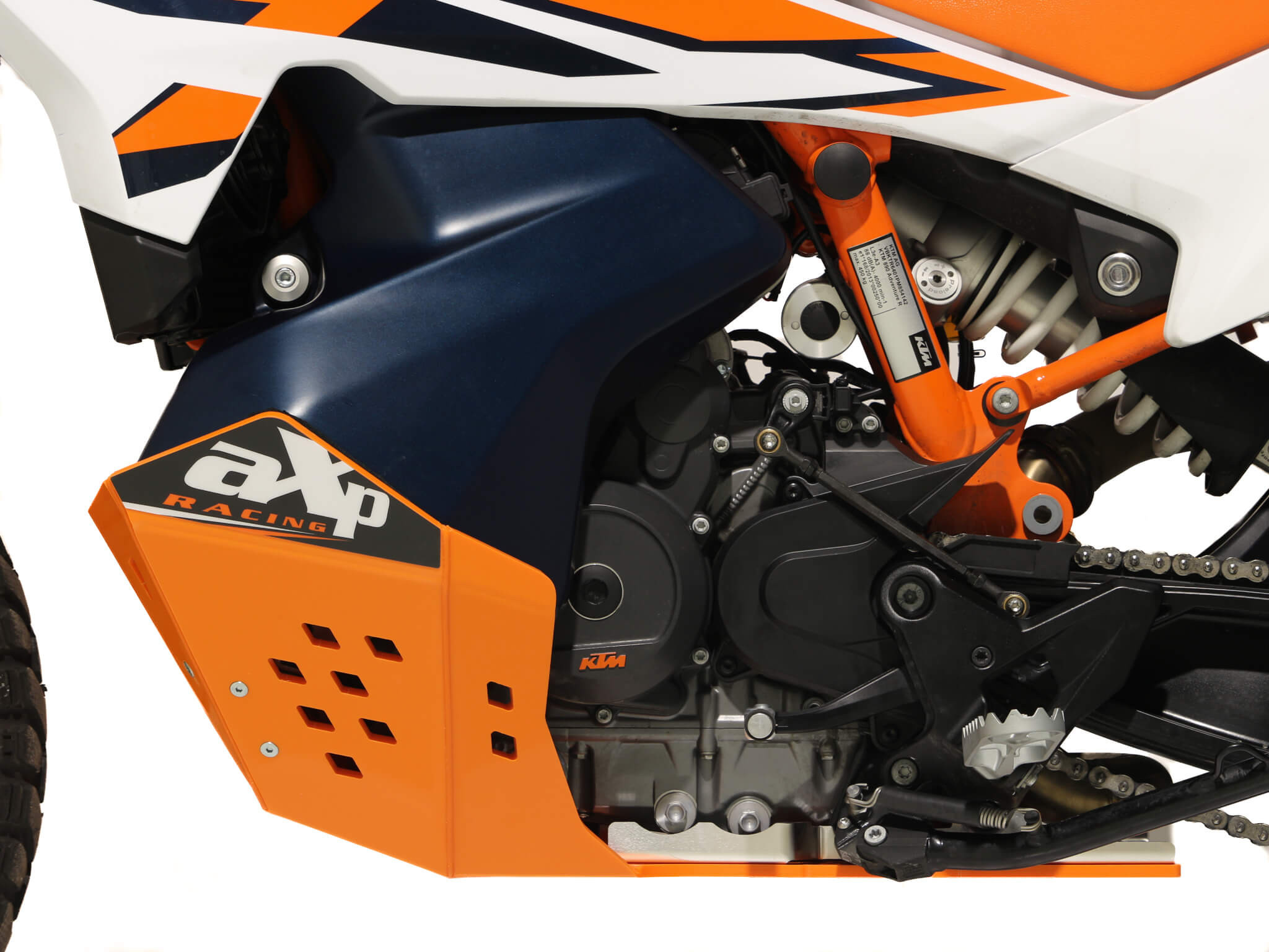 AXP Racing GEN II KTM 790 / 890 Adventure R / S Skidplate / Bashplate Black - Orange