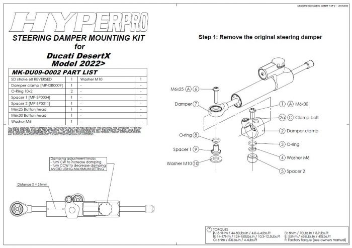 Touratech Suspension stuurdemper *CSC* voor Ducati Desert X vanaf 2022 *inclusief montageset*