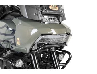 Touratech Headlight protector black with quick release fastener for Harley-Davidson RA1250 Pan America "OFFROAD USE ONLY"