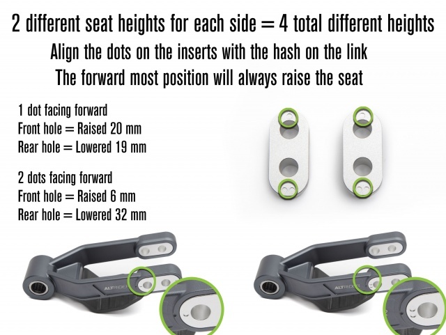AltRider Variable Height Suspension Links - Aprilia Tuareg 660