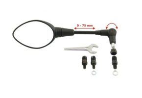 Touratech Inklapbare Spiegel in Lengte Verstelbaar, voor L of R (M8/M10 x 1,25)