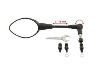 Touratech Inklapbare Spiegel in Lengte Verstelbaar, voor L of R (M8/M10 x 1,25)
