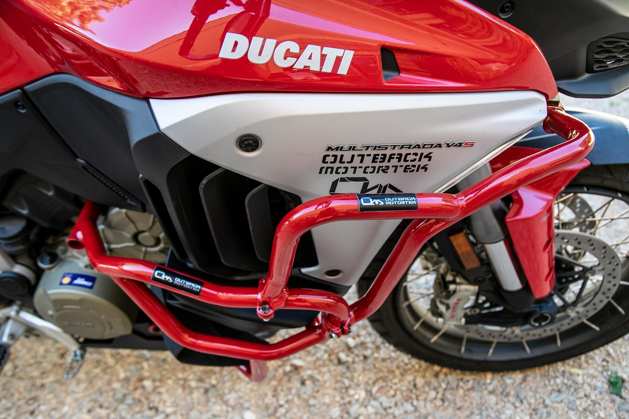 Outback Motortek Upper Crashbars - Ducati Multristrada V4/V4S - Red