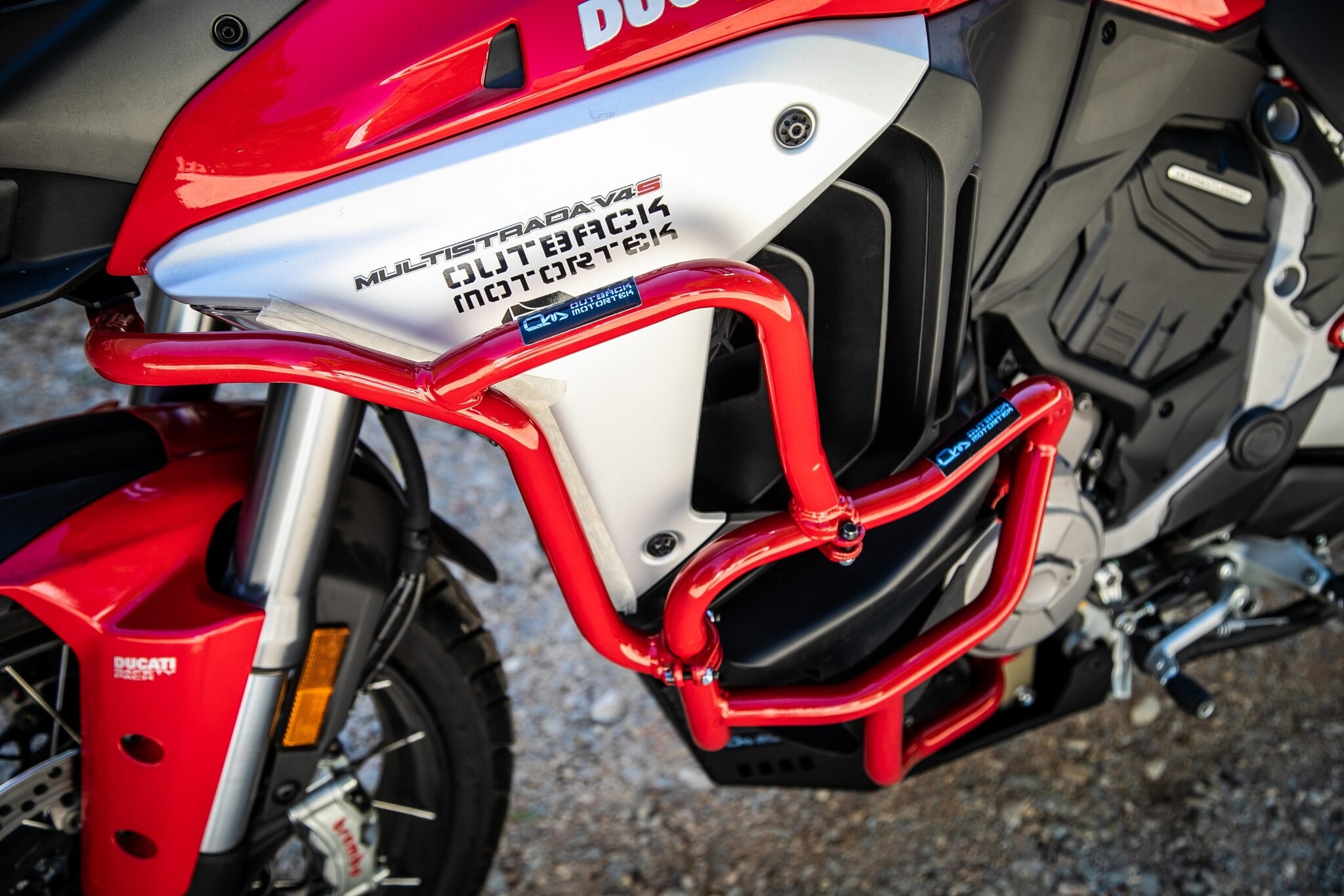 Outback Motortek Upper Crashbars - Ducati Multristrada V4/V4S - Red
