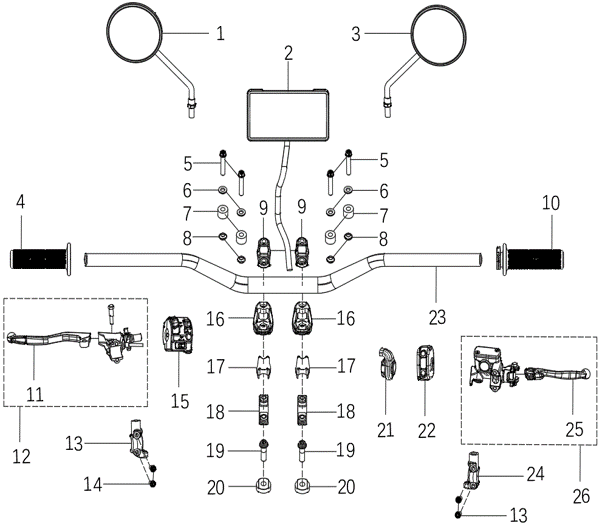 11- Koppelingshendel - Kove 450