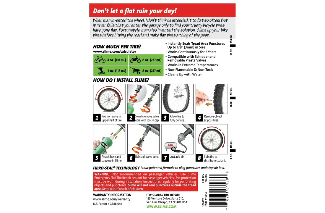 Slime - Sealant for Tube Tires