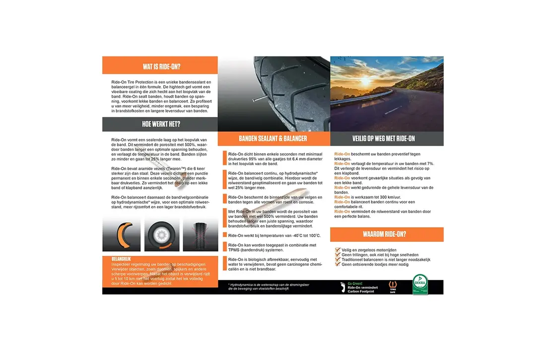 Ride-On Tire Protection - Tire Sealant & Balancing Gel