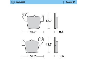 Moto-Master Brakepad Racing GP - Rear (94312) KOVE 450