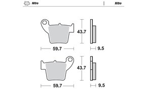 Moto-Master Brakepad Nitro - Rear (94321) KOVE 450