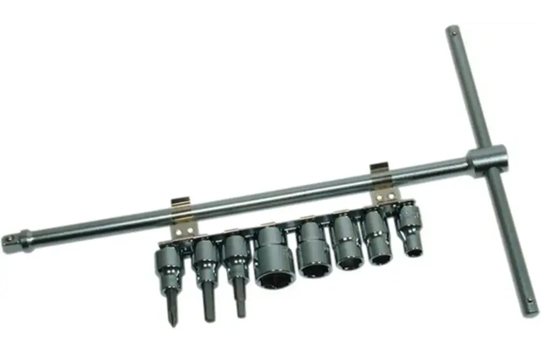 CruzTools - Schuifbare T-sleutel met 8-delige doppenset