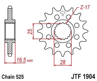 JT Sprockets - Steel Front Sprocket JTF1904.15 - KTM 1190 Adv. /1290 Superadv.