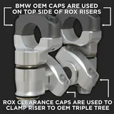ROX Anti-Vibration Pivoting Handlebar Risers - BMW 1200 / 1250 GS(A) ('13-'24)