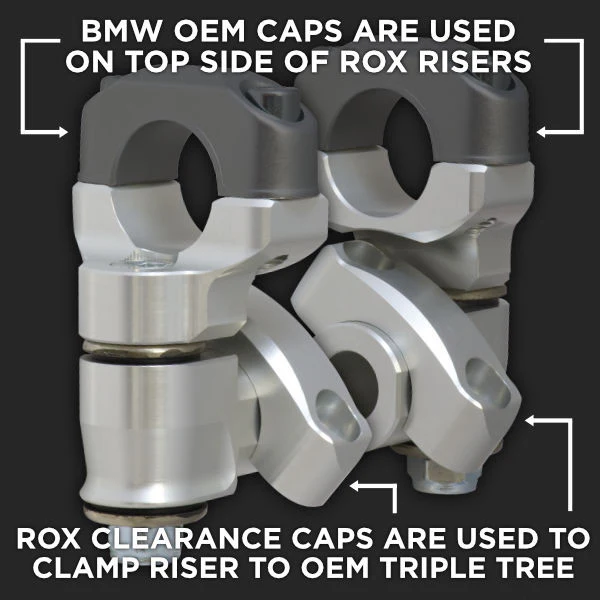 ROX Anti-Vibration Pivoting Handlebar Risers - BMW 1200 / 1250 GS(A) ('13-'24)