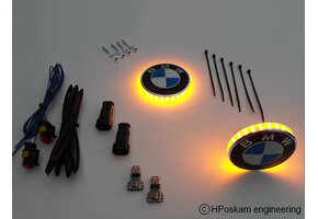 HPoskam BMW LED emblem indicator lights + DRL 56 mm (set)