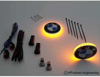 HPoskam BMW led embleem knipperlichten + DRL 56 mm (set)