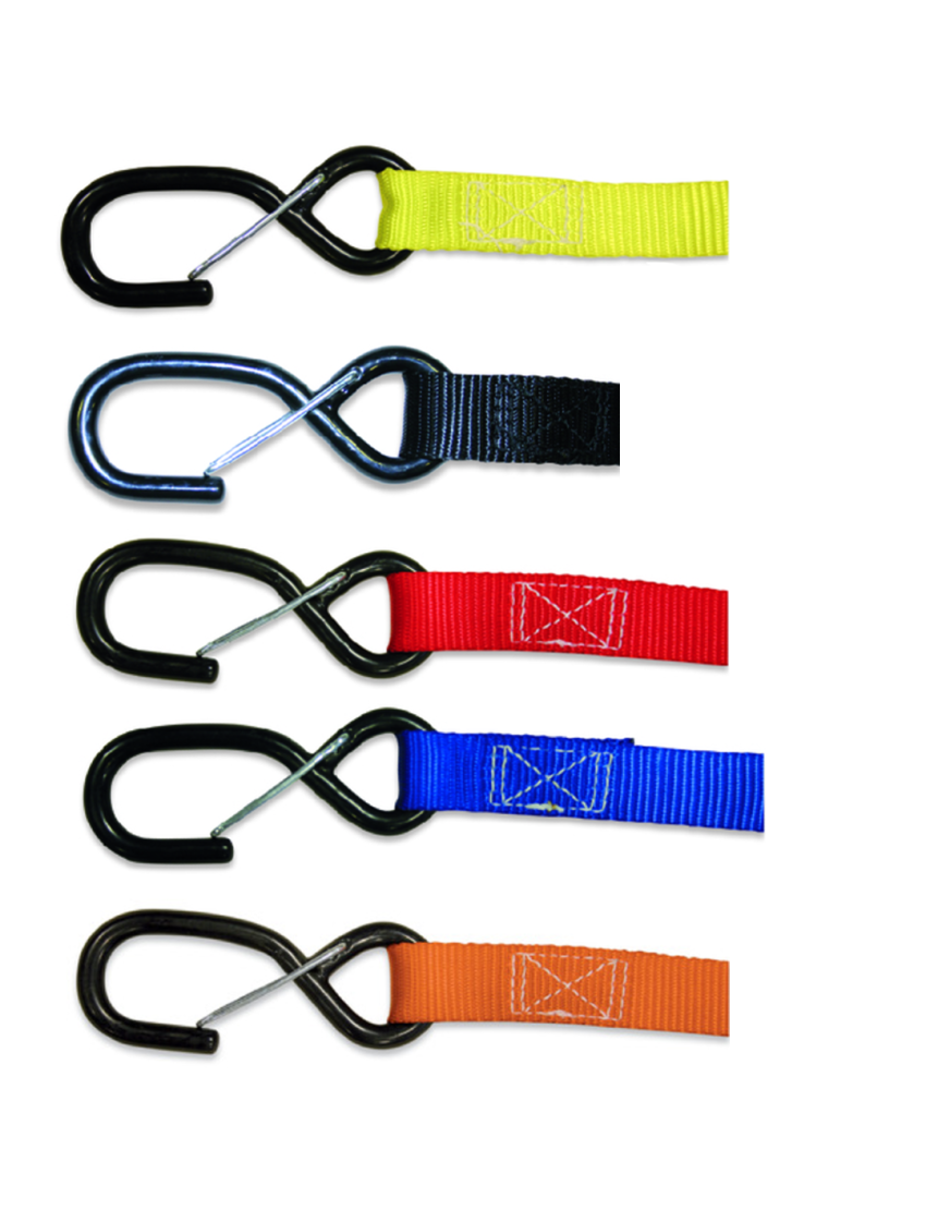 Acerbis Tie Downs - Tension Strap - Strap 25mm (Per Pair) BLACK